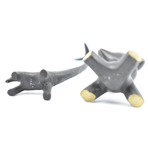 169 - Walter Bosse for Hertha Baller, Austria - two 20th century brass & iron miniature animal figures... 