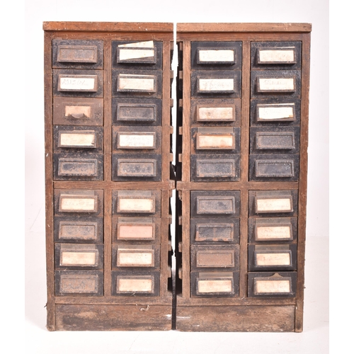 176 - A pair of vintage mid century industrial style side cabinets, featuring sliding cast iron drawers. E... 