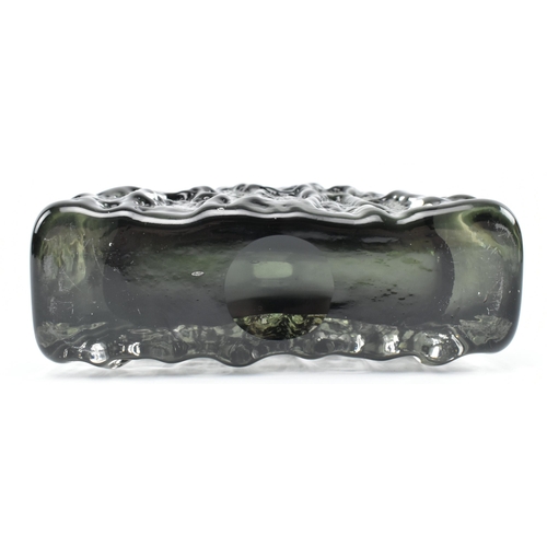180 - Geoffrey Baxter for Whitefriars - Pyramid Vase in Willow - a vintage mid century 1960s glass texture... 