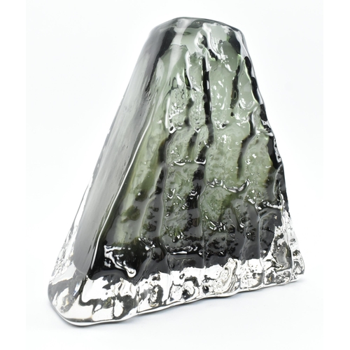 180 - Geoffrey Baxter for Whitefriars - Pyramid Vase in Willow - a vintage mid century 1960s glass texture... 
