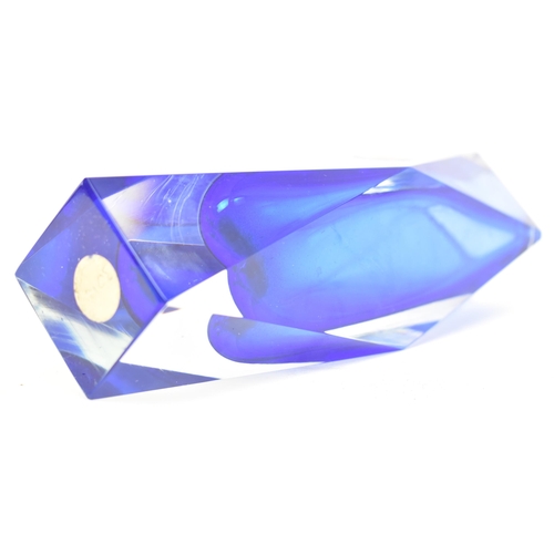 2 - Murano Mandruzzato - a retro mid 20th century 1960s Italian studio art blue glass vase. The vase hva... 