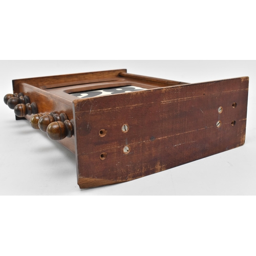 20 - A large mid century circa 1940s mahogany framed desk table perpetual calendar. The calendar with thr... 