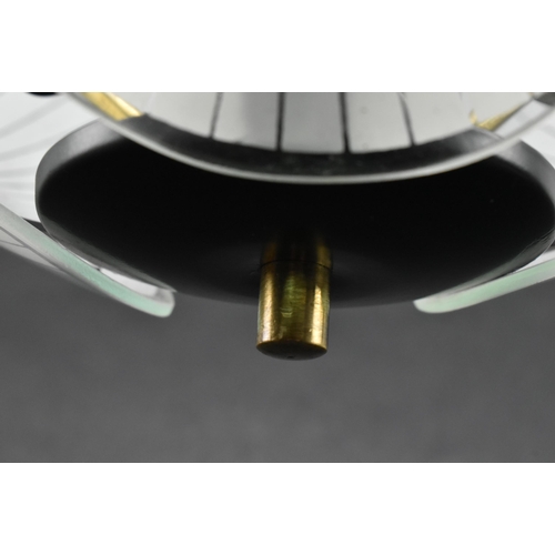 23 - An Italian retro mid 20th century circa 1950s glass & metal pendant ceiling light. The chandelie... 