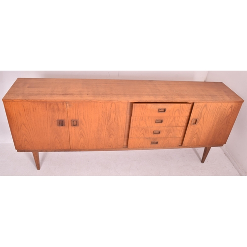25 - Danish Modern Design - a retro mid 20th century teak wood sideboard credenza. The sideboard having a... 