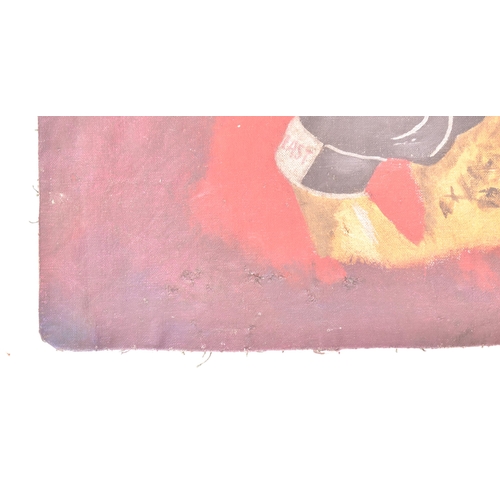26 - A vintage 20th century fairground / funfair Boxing Booth hand-painted on lorry canvas banner. The ba... 