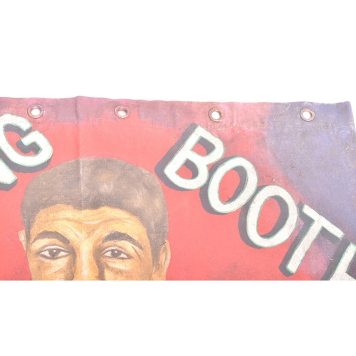 26 - A vintage 20th century fairground / funfair Boxing Booth hand-painted on lorry canvas banner. The ba... 