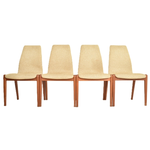 37 - Kai Kristiansen for Schou Andersen - a set of four retro mid 20th century Danish teak framed dining ... 