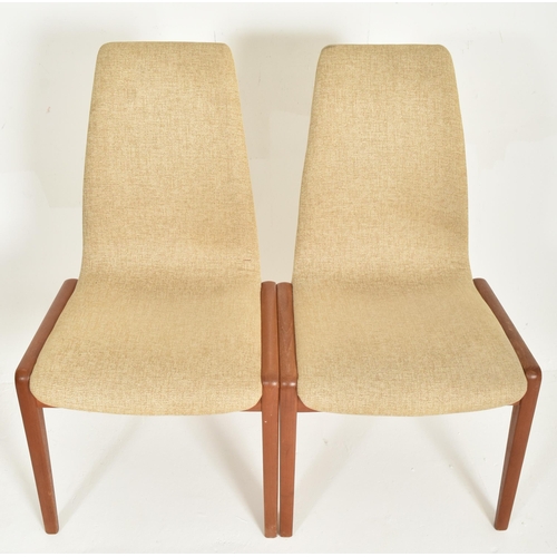 37 - Kai Kristiansen for Schou Andersen - a set of four retro mid 20th century Danish teak framed dining ... 