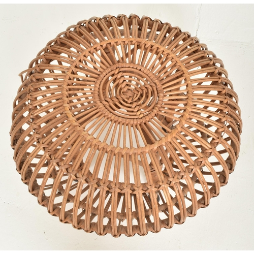 42 - Franco Albini - A retro 20th century woven wicker bamboo Lobster Pot stool ottoman seat. The stool o... 