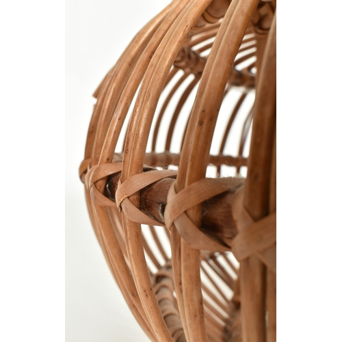 42 - Franco Albini - A retro 20th century woven wicker bamboo Lobster Pot stool ottoman seat. The stool o... 