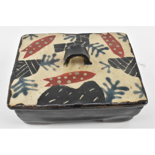 45 - John Maltby (British 1936-2020) - a vintage mid century studio pottery stoneware lidded box with cov... 