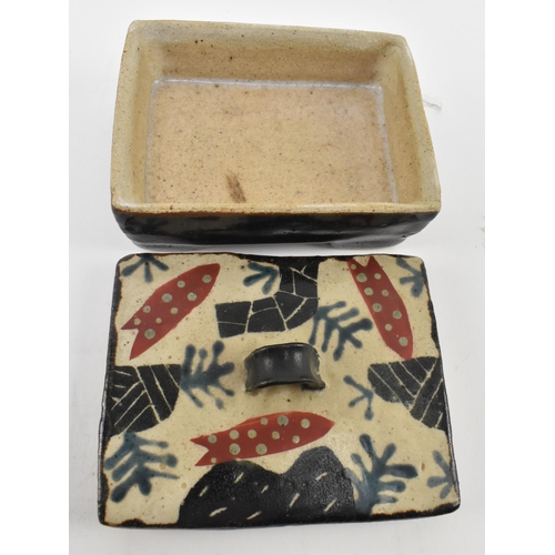 45 - John Maltby (British 1936-2020) - a vintage mid century studio pottery stoneware lidded box with cov... 