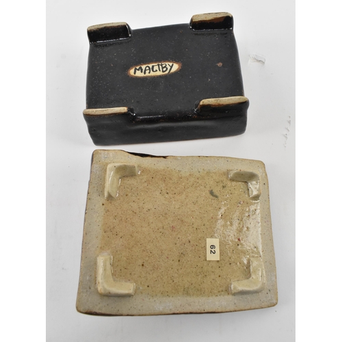 45 - John Maltby (British 1936-2020) - a vintage mid century studio pottery stoneware lidded box with cov... 