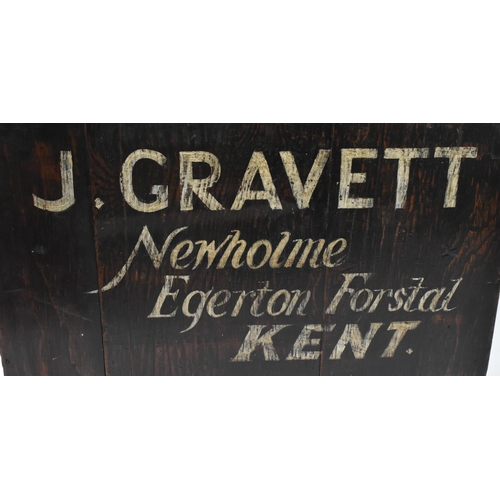48 - A vintage 20th century wooden single-handled carpenter / craftsman toolbox. The case having a metal ... 