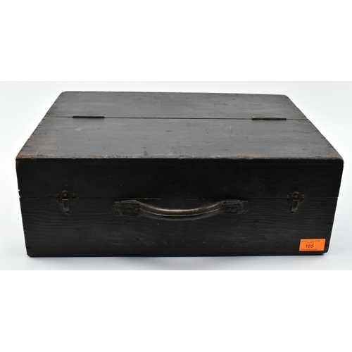 48 - A vintage 20th century wooden single-handled carpenter / craftsman toolbox. The case having a metal ... 