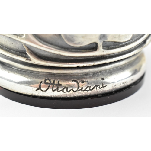49 - Ottaviani, Italy - a vintage mid 20th century circa 1960s / 70s frosted glass and stamped 800 silver... 
