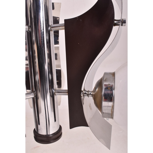 56 - A large Italian vintage mid 20th century circa 1960s Space Age chrome, glass & wooden futuristic... 