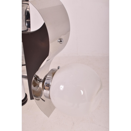 56 - A large Italian vintage mid 20th century circa 1960s Space Age chrome, glass & wooden futuristic... 