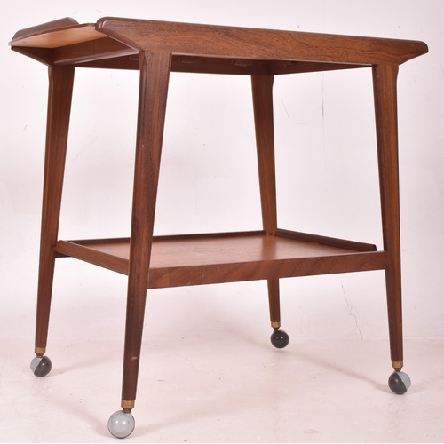 59 - Remploy - a retro mid 20th century teak two tier cocktail drink trolley. The trolley having a flared... 