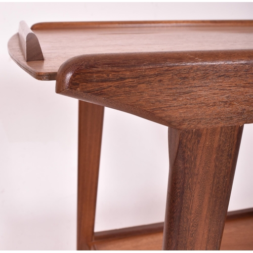 59 - Remploy - a retro mid 20th century teak two tier cocktail drink trolley. The trolley having a flared... 