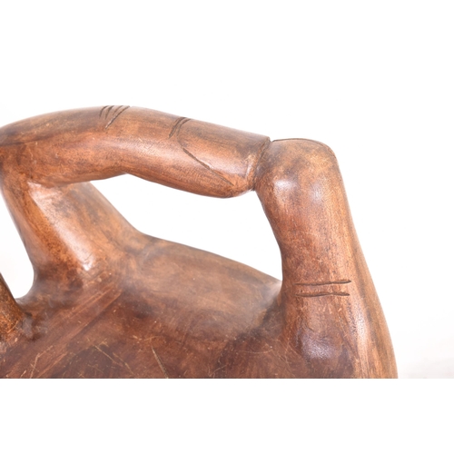 6 - A vintage 20th century carved decorative hardwood occasional side chair / seat in the shape of hand.... 