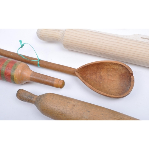 361 - Collection of 19th and 20th century wooden kitchen implements. Comprised of Victorian 19th century r... 