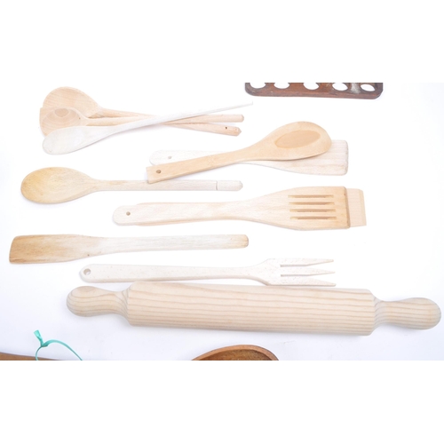 361 - Collection of 19th and 20th century wooden kitchen implements. Comprised of Victorian 19th century r... 