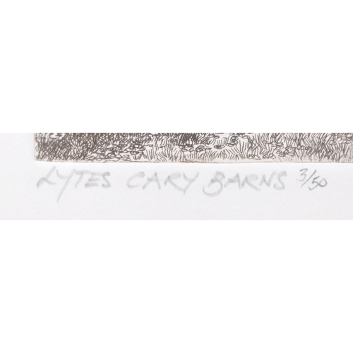 363 - Three late 20th century black and white etchings. Comprised of 1998 'Margarets Buildings' by Andrew ... 