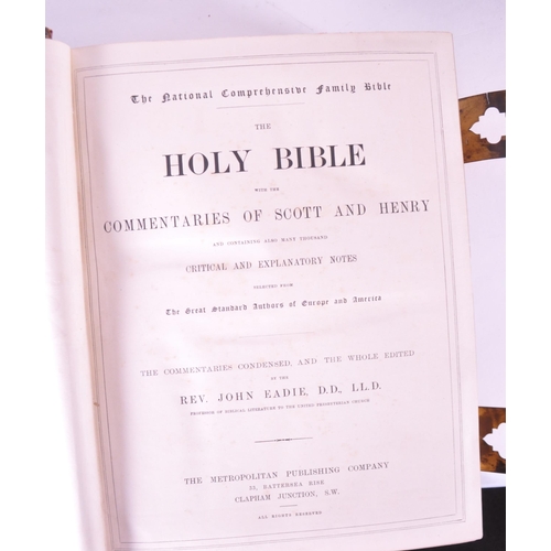 223 - Two late 19th century Holy Bibles and The Pilgrim's Progress by John Bunyan, published by Adam and C... 