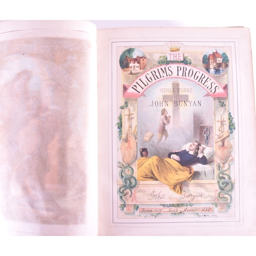 223 - Two late 19th century Holy Bibles and The Pilgrim's Progress by John Bunyan, published by Adam and C... 