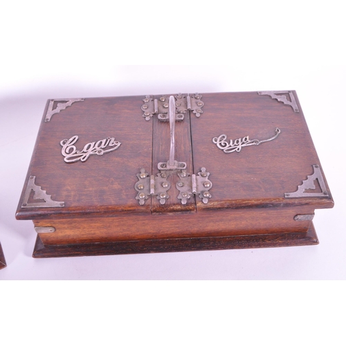 241 - Four Edwardian early 20th century art deco style wooden cigarette and cigar boxes. Cigarettes boxes ... 