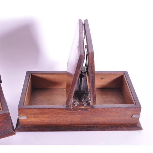 241 - Four Edwardian early 20th century art deco style wooden cigarette and cigar boxes. Cigarettes boxes ... 