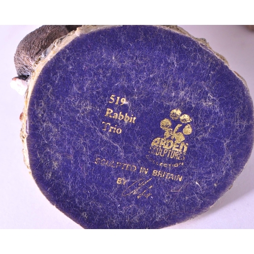 244 - A collection of resin animal figurines / statues. To include rabbits, birds, owls, mice, fox, hedgeh... 