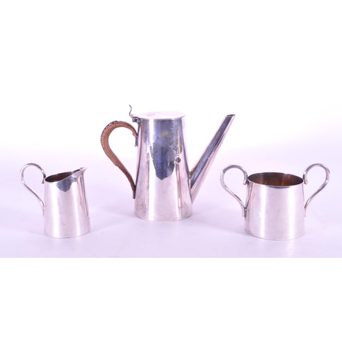 247 - Early 20th century silver plate batchelor coffee pot, sugar pot and milk jug, believed to be by Geor... 