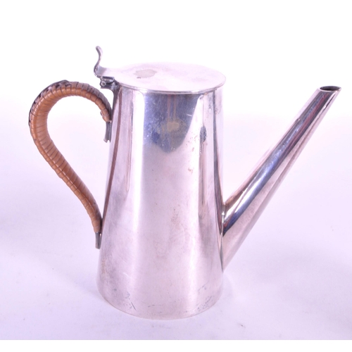 247 - Early 20th century silver plate batchelor coffee pot, sugar pot and milk jug, believed to be by Geor... 