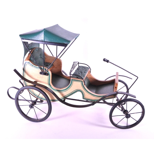 249 - Two 20th century models of an ice cream cart and Victorian style car. Constructed with wooden hand p... 