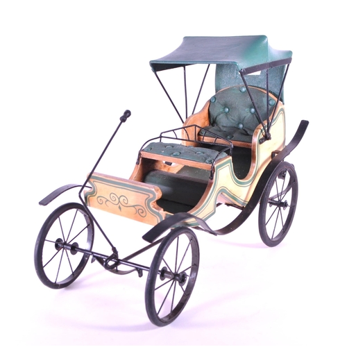 249 - Two 20th century models of an ice cream cart and Victorian style car. Constructed with wooden hand p... 