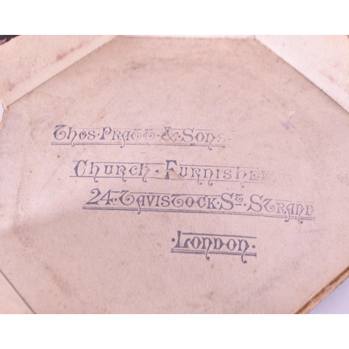 254 - Thomas Pratt & Sons - Late 19th century Parian gothic traveling font housed within the original ... 