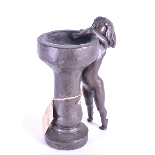 258 - Tom Greenshields (1915-1994) - Bird Bath - A 20th Century cast resin bronzed statue / figure in the ... 