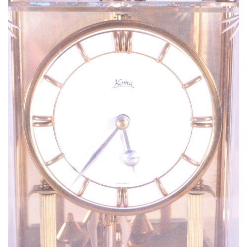 262 - Koma, Getrmany - A vintage 20th century 1970s Koma mantel carriage / anniversary clock. Having ring ... 