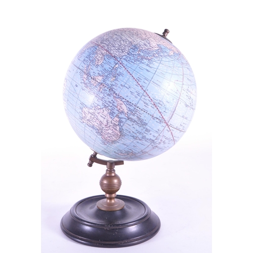 269 - Weber Costello Co, U.S.A - Chicago Heights Illinois table top rotating globe. Having a printed paper... 