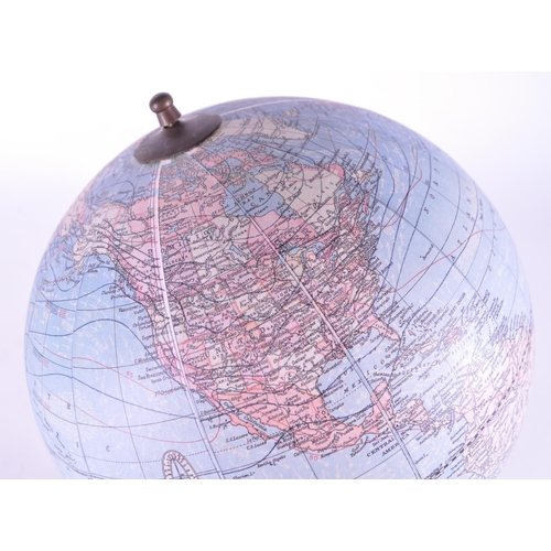 269 - Weber Costello Co, U.S.A - Chicago Heights Illinois table top rotating globe. Having a printed paper... 