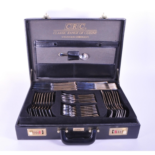 284 - Solingen - Edelstahl Rostfrei - Late 20th century German CRC 23 / 24K gold plated eight person setti... 