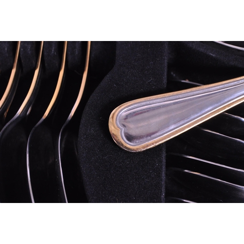 284 - Solingen - Edelstahl Rostfrei - Late 20th century German CRC 23 / 24K gold plated eight person setti... 