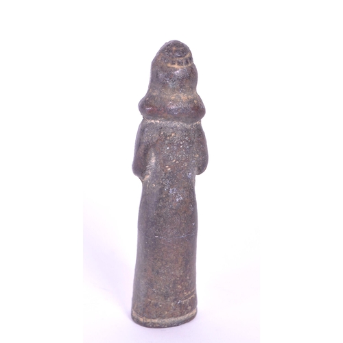 295 - A bronze Ishtar Inanna deity statue figure Sumerian, Middle Eastern goddess. In a standing position ... 