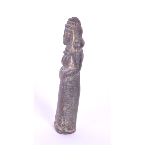 295 - A bronze Ishtar Inanna deity statue figure Sumerian, Middle Eastern goddess. In a standing position ... 