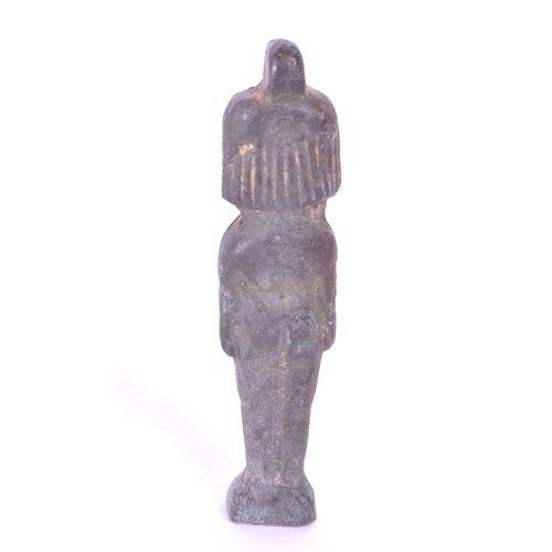 297 - A bronze Astarte deity statue figure. Prosperity goddess of fertility. In a standing position with a... 