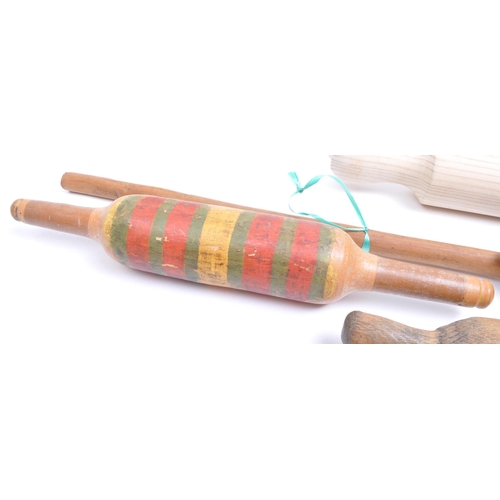 361 - Collection of 19th and 20th century wooden kitchen implements. Comprised of Victorian 19th century r... 