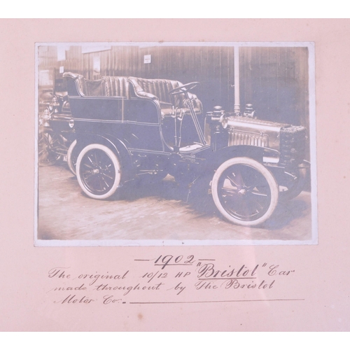 367 - Two early 20th century Edwardian photographs of the 10/12 HP Bristol Car made by The Bristol Motor C... 
