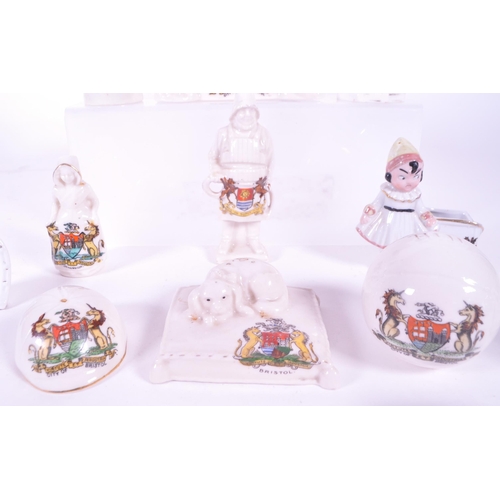 378 - Collection of early 20th century City of Bristol crested china porcelain figures. Comprised of lidde... 